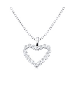 Shining Heart Silver Necklace SPE-5772